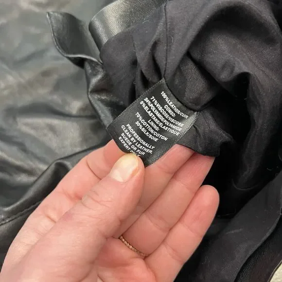 Lafayette 148 New York Moto Leather Zip Up Jacket - Picture 8 of 9